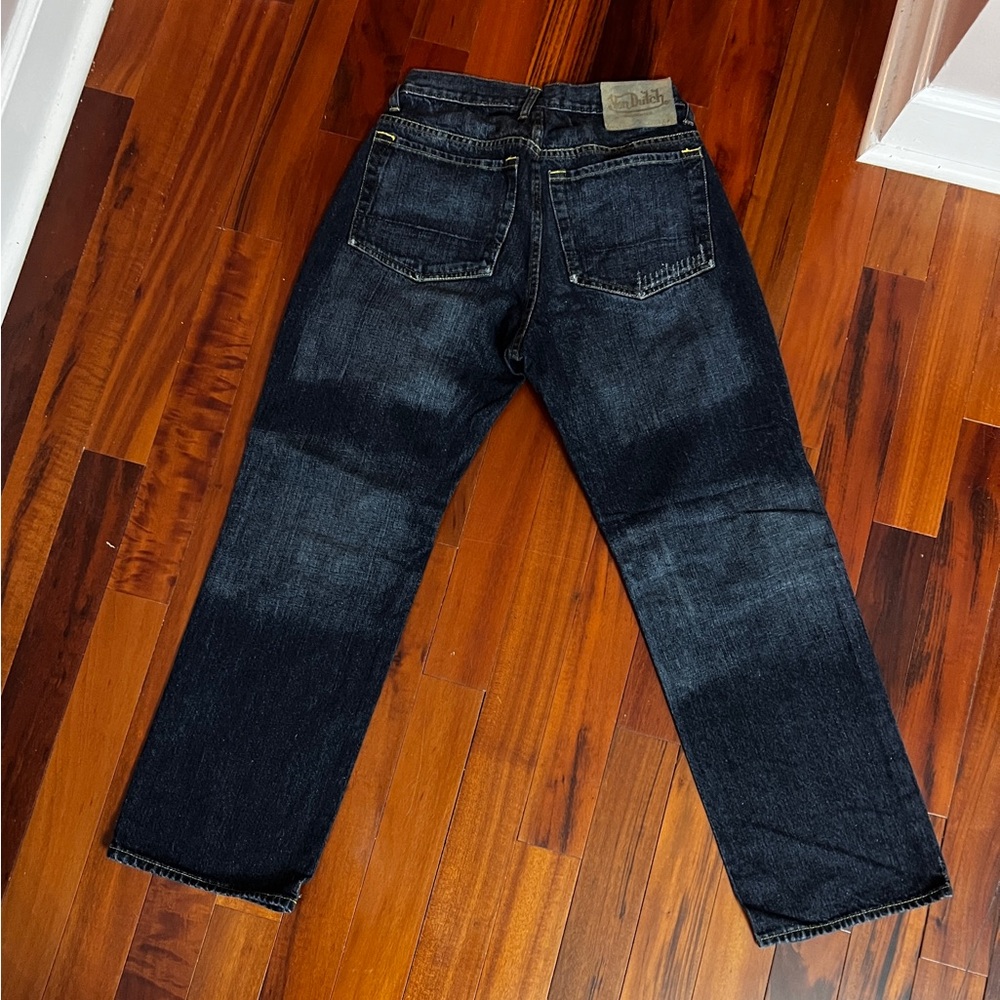 Von Dutch Jeans 30x30 Y2K Patch Logo Denim Dark Wash Streetwear Rare - Picture 6 of 10